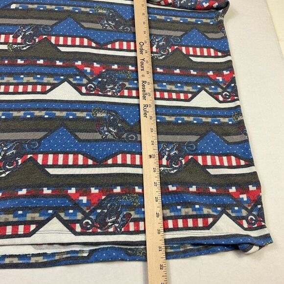 Lularoe Stretch Knit Top Motorcycle Print Short Sleeve Shirt Crew Neck Size 3XL - Picture 6 of 11